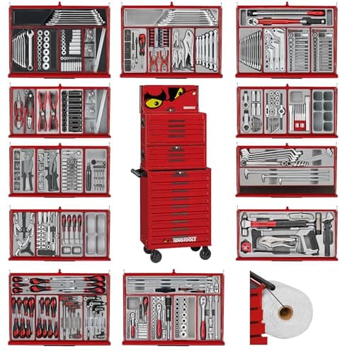 Image of Teng Tools 753 Piece PRO35 26 Inch Wide Red Mega Master Hand Tool Kit - TKS26R753T