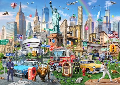 Image of Jigsaw Puzzles for Adults 1000 Piece New York City 27.56 x 19.69 Inch Jigsaw Puzzle for Adults Educational Game 1000 Pieces New York Landmarks Puzzles for Adult