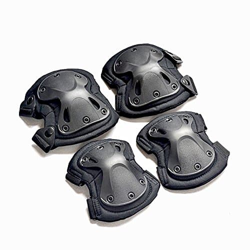 Image of Ever Fairy Combat Tactical Military Hard X Knee Pads Elbow Pads Tactical Protection Sports Safety Pads (Black)