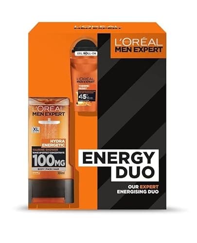 Image of L'Oreal Men Expert Energy Duo Gift Set - 1x Hydra Energetic Shower Gel, 1x Thermic Resist Anti-Perspirant Roll On Deodrant