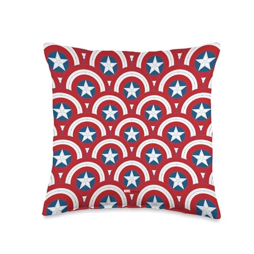 Image of Marvel Captain America 4: Brave New World Shield Pattern Throw Pillow