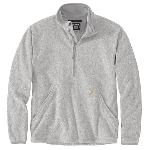 Image of Carhartt Men's Half-Zip Relaxed Fit Fleece Pullover, Heather Grey, S