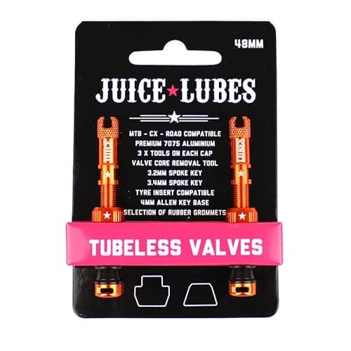 Image of Juice Lubes, Tubeless Valves (48mm, Orange)