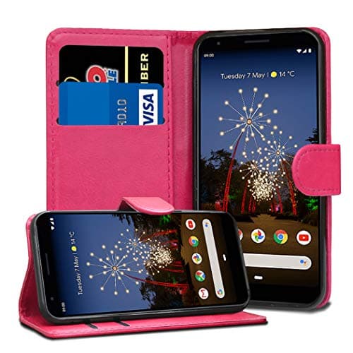 Image of GAPlus Google Pixel 3A XL 6.0" Leather Case - Premium Wallet Case Leather Flip Cover For Google Pixel 3A XL [Card Holder] [Magnetic Closure] (Pink)
