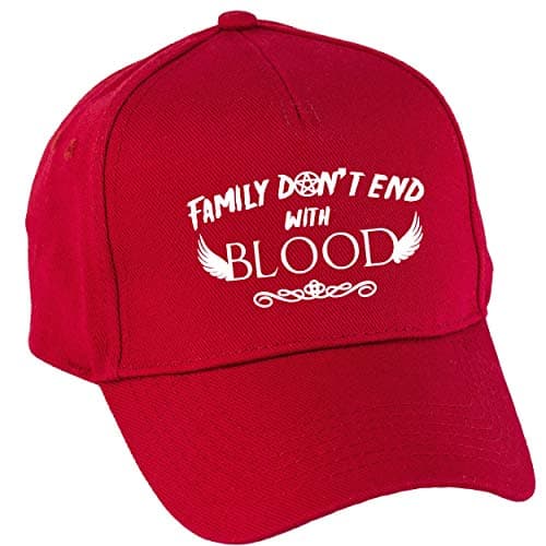 Image of Hippowarehouse Family Don't End with Blood Baseball Cap hat Premium Printed 5 Panel OneSize Adults Classic Red