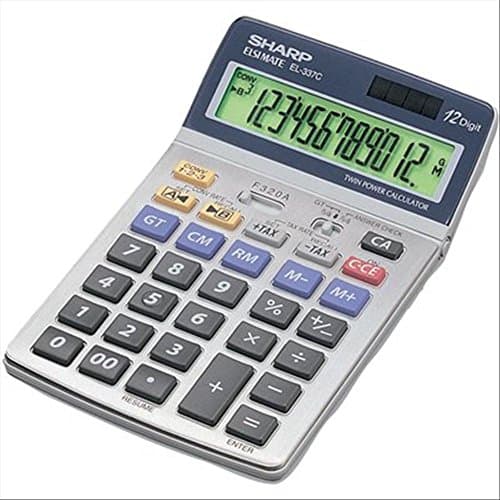Image of Sharp EL 337C 12 digit desktop Calculator
