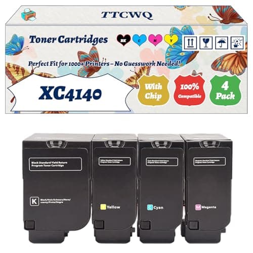 Image of Compatible for Lexmark XC4140 Toner Cartridges Work for Lexmark XC4140 XC4143 XC4150 XC4153 Printers, with Chip, High Yield 30000 Pages, High-Definition Printing (4-Pack BK/C/M/Y)