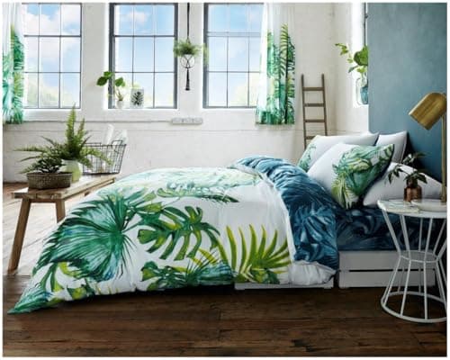 Image of GC GAVENO CAVAILIA Tropical Leaf Bedding and Linen Set, Reversible Duvet Cover King Size, Ultra Soft Comforter Set