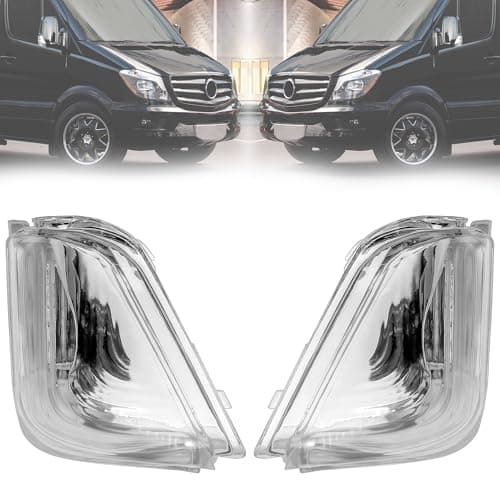 Image of Left and Right Side Wing Mirror Indicator Light Lamp Lens Clear for Mercedes-Benz Sprinter & VW Crafter (2006-2016) – OEM A0018228920, 2E0953049A, A0018229020, 2E0953050A, 0018229020 – RHD UK Vehicles