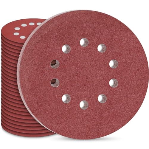 Image of STEBRUAM 225mm Sanding Discs 30Pcs 10 Hole Hook & Loop Sanding Pads, Grit 120 for Drywall & Orbital Sanders