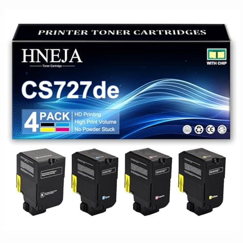 Image of Compatible Toner Cartridges for Lexmark CS727de CX727de CS728de Printer, High Yield 75B20K0 75B20C0 75B20M0 75B20Y0 Toner Cartridge Replacement,4 Colors-1 Pack
