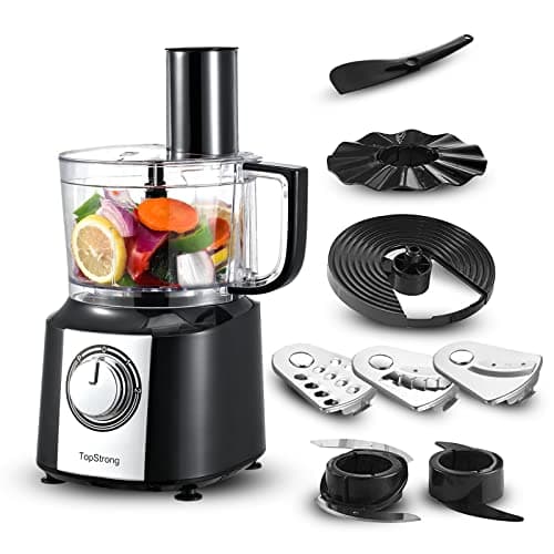 Image of Food Processor, TopStrong 6-in-1 Food Processor and Blender with Chopping Slicing Shredding Kneading Stirring, 800W, 2 Speeds with Pulse, 2L Mixing Bowl, 3-in-1 Cutting Disc