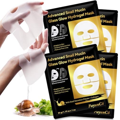 Image of Snail Mucin Collagen Face Mask, Korean Glass Skin Collagen Mask with Snail Protein, Hydrogel Sheet Mask Revitalizes Skincare, Deep Nourishment, Anti-Aging,Strengthening Skin Barriers,Reduce Fine Lines
