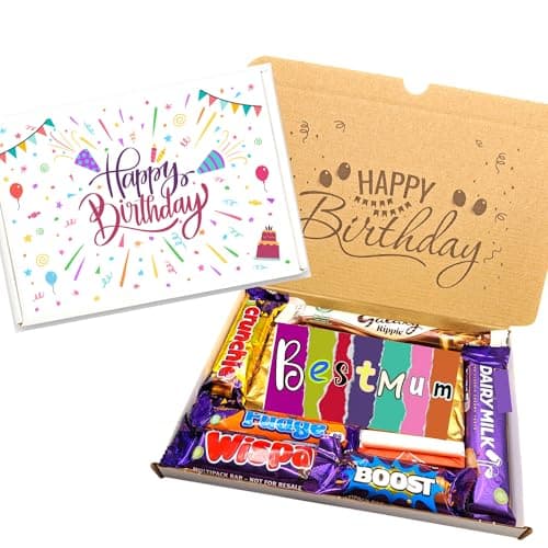 Image of BESTMUM Chocolate Hamper - Birthday Gift for Best Mum - Happy Birthday Best Mum - Gift for Her - Present for Best Mum - Letterbox Gift Hamper