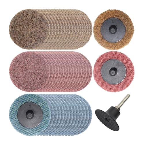Image of Merryland Surface Conditioning Disc 50mm for Die Grinder, 50 mm Mixed Quick Change Disc 50 Pack With 6.35mm Shank, Sanding Disc Nylon Non-Woven Disc Paint Rust Metal Steel Iron Universal, DGTAA52C4