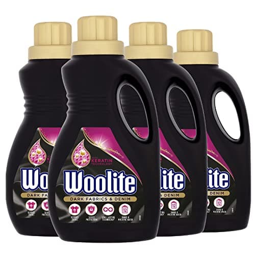 Image of Woolite Laundry Detergent Liquid, Dark Fabrics & Denim, Hand & Machine Wash, 750ml, Pack of 4