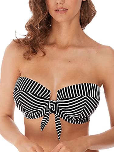 Image of Freya Beach Hut Bandeau Bikini Top Black Black 36E