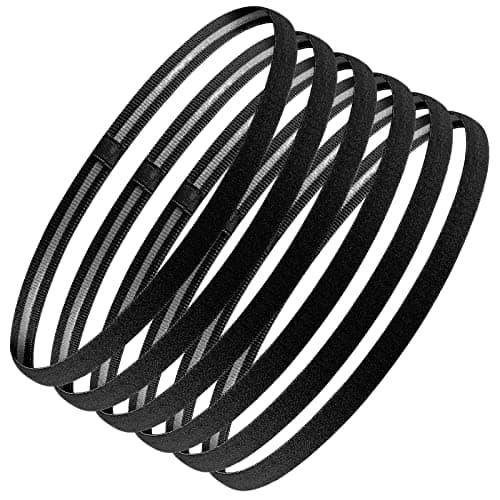 Image of 6 Pcs Sports Headband - Non-Slip Elastic Running Headband Sweat Bands - Unisex Head Bands for Men Women - Yoga Football Jogging (Black)