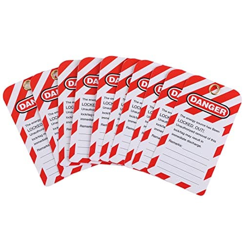 Image of Lockout Tag, 10PCS Lockout Tagout Tags Danger Do Not Operate Safety Warning Front/Back Label PVC for Lock Out Out of Service Electrical Equipment Repair