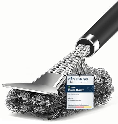 Image of TNTOR Grill Brush, BBQ Cleaner Cleaning Brush with Stainless Steel Scraper, Bristles and Extra long Handle, BBQ Wire Brush for Charcoal Grill, Electric Grill, Gas Grill.