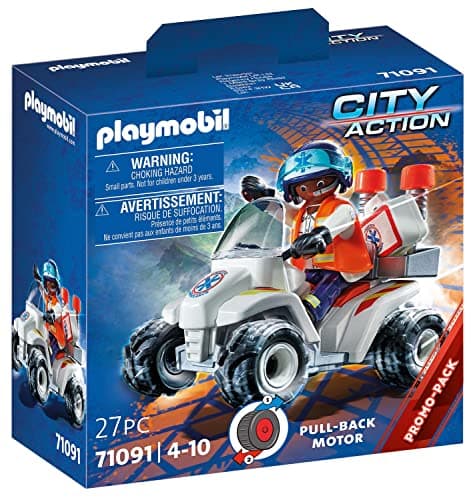 Image of PLAYMOBIL City Action 71091 Medical Quad with Pullback Motor, Toy for Children Ages 4+