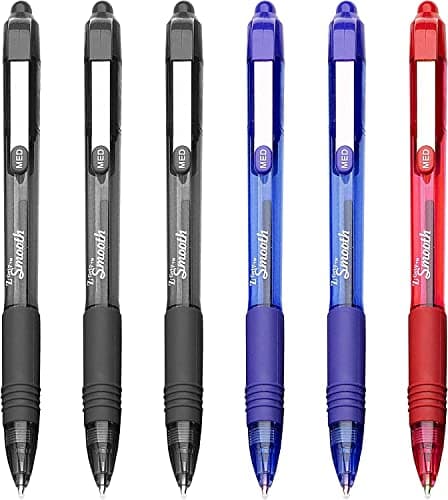 Image of Zebra Z-Grip Smooth - Retractable Ballpoint Pen - Pack of 6 - Black, Blue and Red