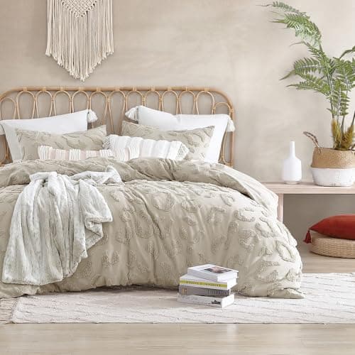 Image of Peri Home Chenille Leopard 100% Cotton 3-Piece Duvet Cover & Sham Set, Full/Queen, King