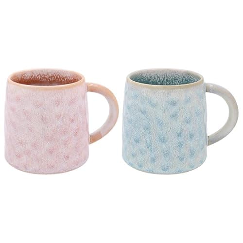 Image of Lesser & Pavey Reactive Glaze Mugs Set of 2 | Ceramic Coffee Mugs Set for Home or Work | Designed By Elements | Lovely Mugs for Tea, Coffee & Hot Drinks