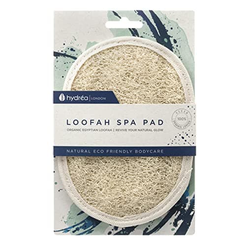 Image of Hydréa London Organic Egyptian Loofah Luxury Exfoliating Body Pad Natural Quality Spa Bodycare for Bath Shower