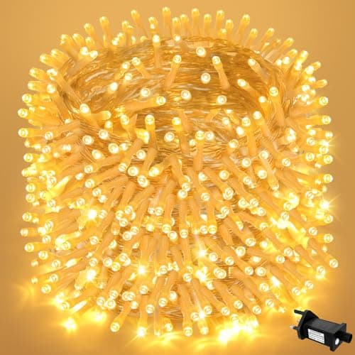Image of FFZZKJ 8 Modes Fairy Lights Plug in 131Ft/40M 400 LED String Lights Mains Powered Indoor/Outdoor with Timer IP44 Waterproof for Christmas, Bedroom, Gazebo, Garden, Warm White