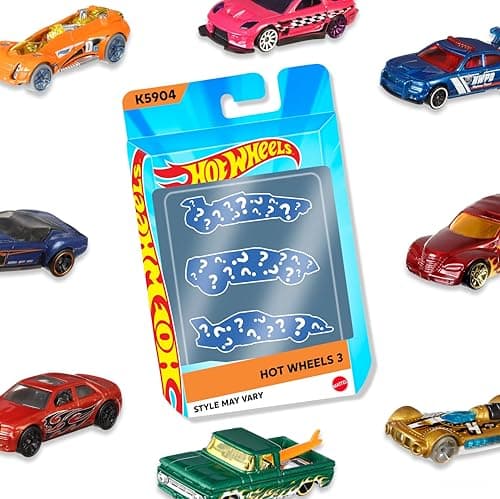 Image of Hot Wheels 3 Car Pack, Multipack of 3 Vehicles, Instant Starter Set, Collection of 1:64 Scale Toy Sports Cars, Rolling Wheels, for Kids 3 Years & Up