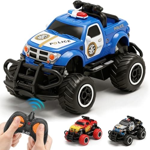 Image of Pup Go 2.4GHz Police RC Car Toy for Children Ages 3-7, Mini Fast Off-Road Remote Control Vehicle, Birthday for Boys and Girls, Perfect for Beginners Kids Aged 3 4 5 6