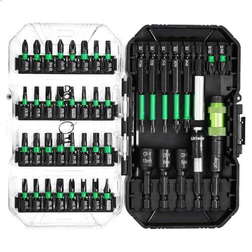 Image of Litorange 45 Pcs Screwdriver Bit Set (PH-, PZ-, S-, H-, T-, TH-, TW-, U-Bit, Socket and Magnetic Pivoting Bit Holder), 1/4" Hex S2 Magnetic Impact Driver Bit Set