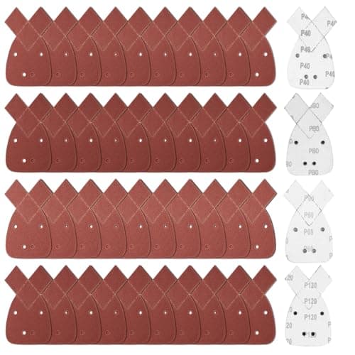 Image of 40 Pcs For Black and Decker Mouse Sander Pads, 40/60/80/120 Grits Multi Tool Sanding Pads, Mouse Sanding Pads For Black and Decker Mouse Sandpaper Mouse Sanding Sheet for Electric Sander