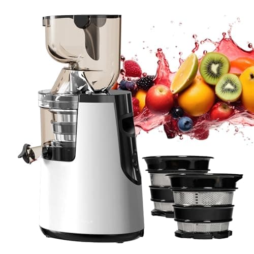 Image of Nebula Grande 150W Electric Cold Press Slow Juicer Silver, 80mm Self-Feeding Chute for Whole Fruits, Masticating Juicers for Whole Fruit & Vegetable, Cold Press Juicer Machines