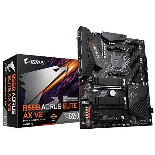 Image of Gigabyte B550 AORUS Elite AX V2 Motherboard - AMD Ryzen 5000 CPUs, 12+2 Phase VRM, up to 4733MHz DDR4, 1xPCIe 4.0 + 1xPCIe 3.0 M.2, Wi-Fi 6E, 2.5GbE LAN, USB 3.2 Gen 2