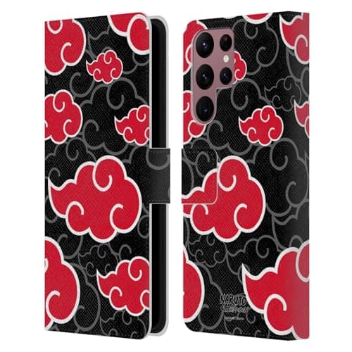 Image of Head Case Designs Officially Licensed Naruto Shippuden Akatsuki Iconic Leather Wallet Case Compatible With Samsung Galaxy S22 Ultra 5G