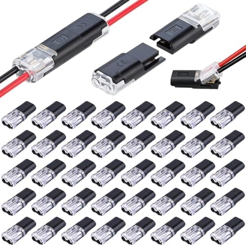 Image of 40 Pcs Waterproof Automotive Wire Connectors - 2-Pin Cable Connectors, Quick 12V Automotive Wire Crimp Connector for 18-22 AWG Wires, Waterproof Cable Connector Terminals for Cars and Trucks