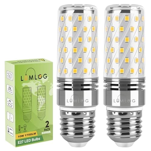 Image of Lumlog E27 LED Bulbs Cool White 10W 6000K, E27 Edison Screw Light Bulbs, 100W Incandescent Equivalent, 1700LM Non-Dimmable Corn Light for Home Lighting, 220-240V, Pack of 2 [Energy Class C]