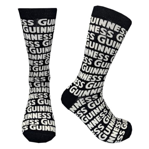 Image of Guinness Bamboo Socks - Black & Cream All-Over Logo One Size Socks