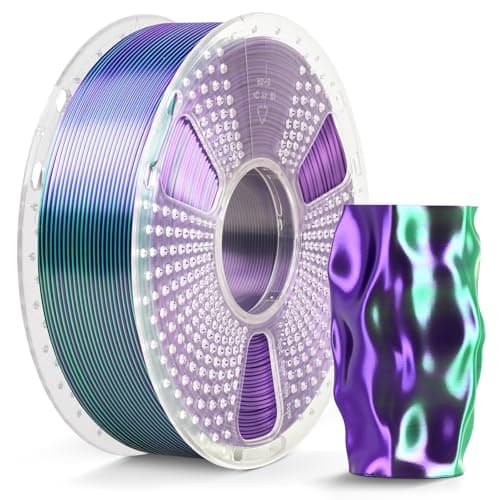 Image of SUNLU Silk Dual Color PLA Plus Filament, Shiny PLA+ Filament 1.75mm, Shiny Silk Texture, 360° Spin Unveils Varied Colors, 1KG Spool(2.2lbs), Silk Dual-Color Green Purple
