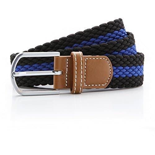 Image of Asquith & Fox Unisex Asquith and Fox Stripe Braid Stretch Belt Belt, Multicolour (Black/Royal 000), 38 (Manufacturer Size:One Size)