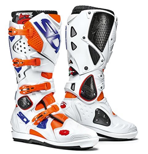 Image of Sidi Sidi Crossfire 2 SRS Motorcycle Boot, Orange Fluo/White/Blue, Size 41