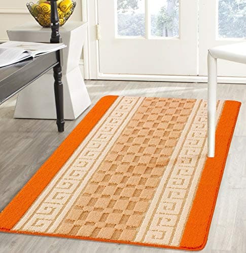 Image of Householdfurnishing Gelback Non Slippery Rug Carpets Runner Indoor/Outdoor Living Room Floor Mat (Orange, 40 X 60 CM)