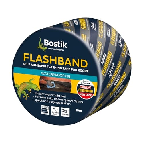 Image of Bostik Flashband Self Adhesive Flashing Tape for Roofs Grey - 225mm x 10m - Provides an Instant Watertight Seal