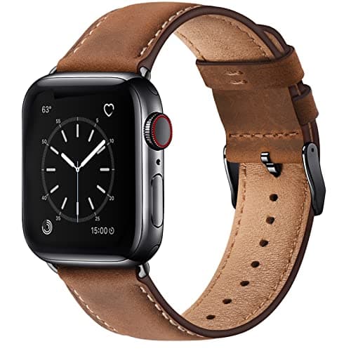 Image of WFEAGL Leather Strap Compatible Apple Watch Straps 44mm 45mm 49mm 46mm(Series 11 10) 42mm(Series 1 2 3),Genuine Leather Replacement Strap Men Women for iWatch Series 11 10 9 8 7 6 5 4,SE,Ultra 3/2/1