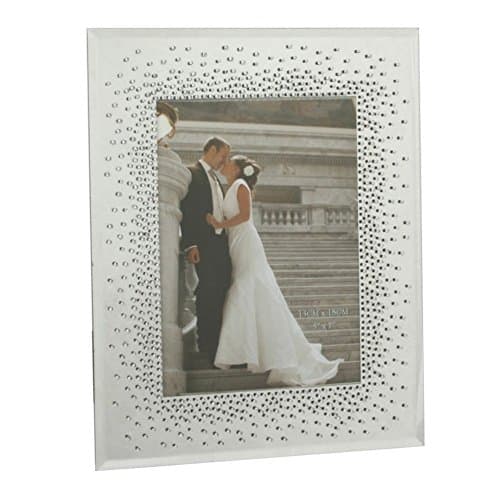 Image of Stunning Crystal 4" x 6" Starburst Mirrored Frame FG51346 Wedding Anniversary