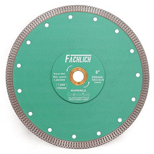 Image of FACHLICH Diamond Porcelain Cutting Disc 200MM/8" X Mesh Turbo Saw Blade for Tile Marble Ceramic Porcelain
