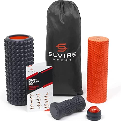 Image of Elvire Foam Roller Set 5-in-1 Deep Tissue Massage Roller, Back Ball, Foot Muscles Trigger Points, Relieves Pain: Back, Foot, Legs, Neck, Exercise Yoga & Physio