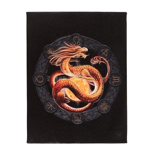 Image of Something Different Canvas Plaque | 'Litha Dragon' By Anne Stokes | H25cm x W19cm x D1.2cm | pack of 1